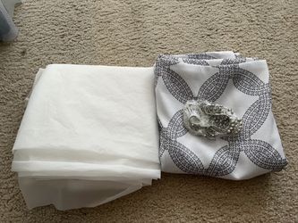 Martha Stewart Shower Curtain Set - Fabric Curtain, Liner & Metal Hooks
