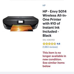 HP - Envy 5014 Wireless All-In-One Printer