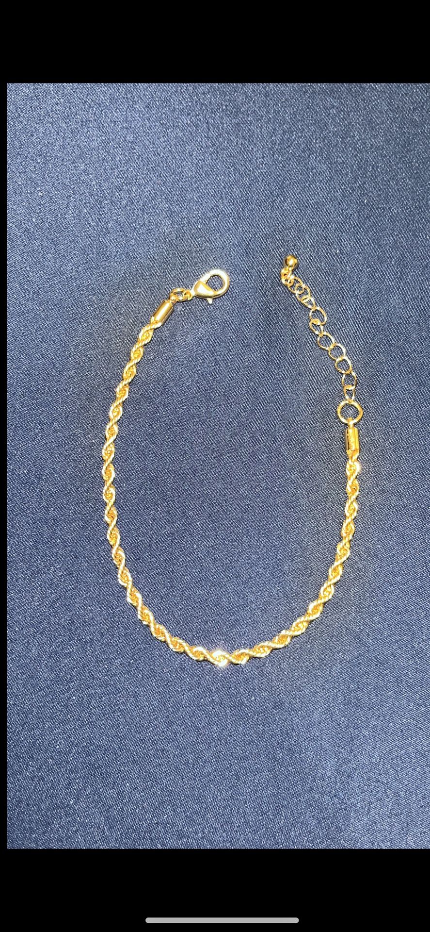 $50 RopeBracelet18kGoldPlated