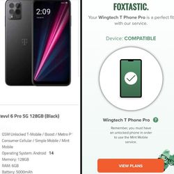 T-Mobile T Phone Pro 5G 128GB GSM Unlocked Metro PCS/Mint Mobile/Simple Mobile/Boost Mobile/Consumer Cellular/H2O Direct/Simple Mobile