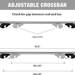 Turnart 54” Universal Car Roof Rack Crossbars Thick Aero Aluminum Cross Bars with Strong Cargo Load Capacity Fits Most Vehicles 