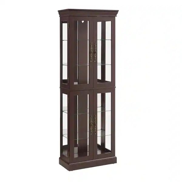 NEW. Lighted Glass Curio Display Cabinet,Display Cabinet,Glass Storage Cabinet Glass Wine cabinet Wood Frame Toy Display