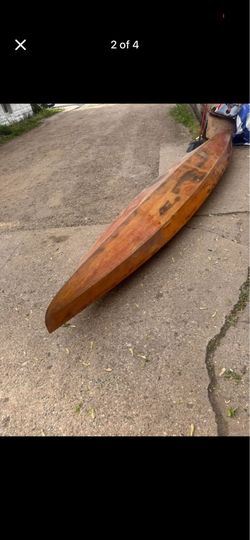 “Rare Vintage Handcrafted Cedar Racing Kayak/Canoe – Custom Wooden Boat”