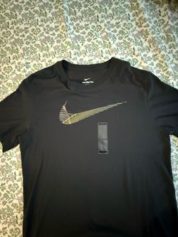 Nike black T-Shirt with blue and Gold Swoosh( large)
