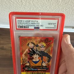 PSA 10 Monkey D Luffy Goku Naruto Carddass Promo Pop 15