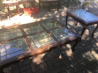 Coffee table with one side table