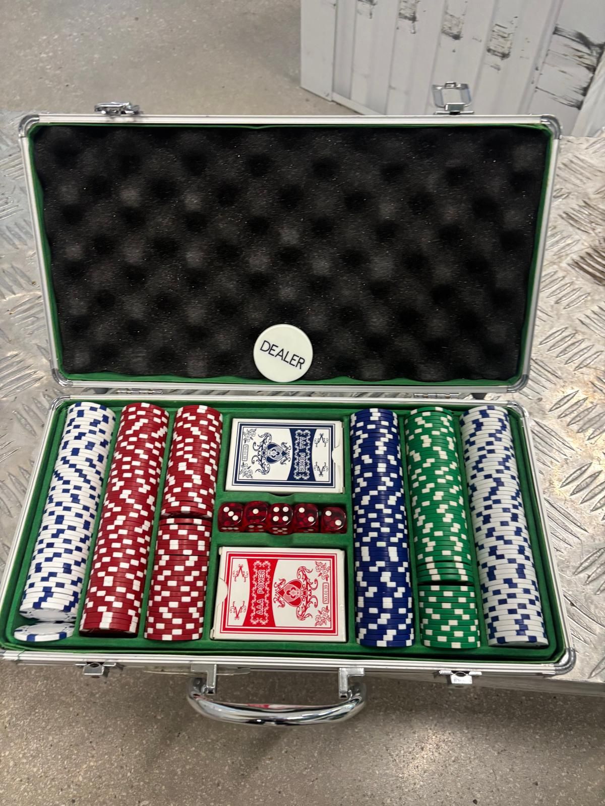 Poker chip set with case … $45