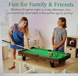 NEW 40” Tabletop Pool Table Best Choice Products Table + 2 Cue Sticks, Ball Set & Storage Bag NEW!
