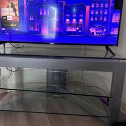 Glass Top Corner Tv Stand