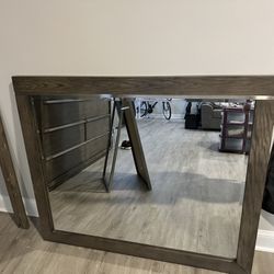 Grey 6 Drawer Dresser With Mirror Attachment 