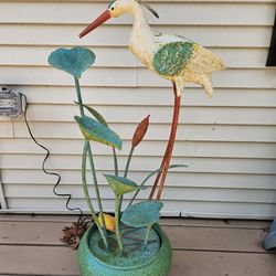 Glitzhome 37-in H Metal Fountain Statue Outdoor Fountain Pump Included