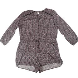 GAP Floral Print Romper Lightweight Elastic Waist Pockets Size XXL