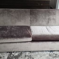 Bloomingdales Modern velvet sofa / loveseat grey taupe