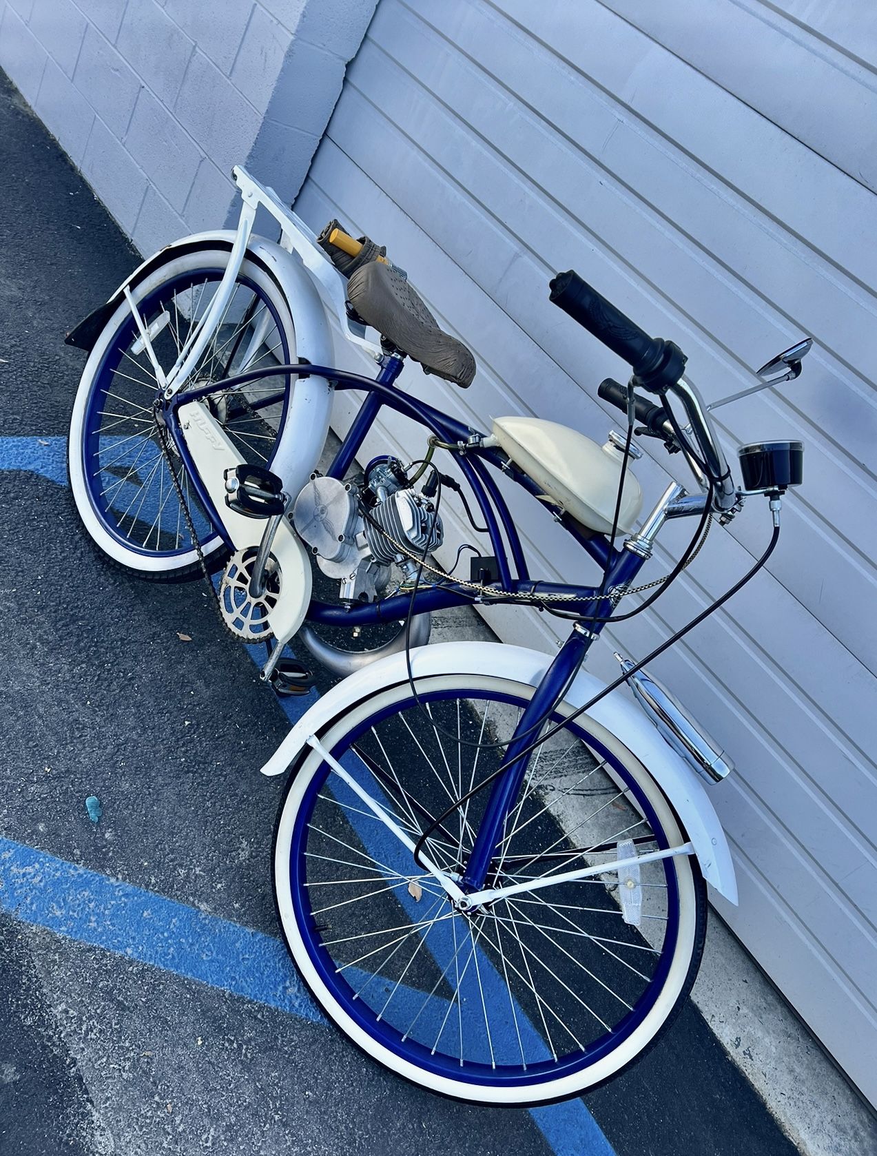 Vintage Custom Hand Built Motor Bike 50cc engine bicycle rare