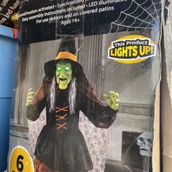 Vintage Witch 6’ Foot Animated Standing Witches Figurine