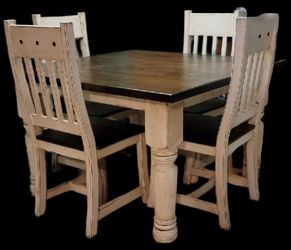 Rustic Kitchen Table with Four Chairs