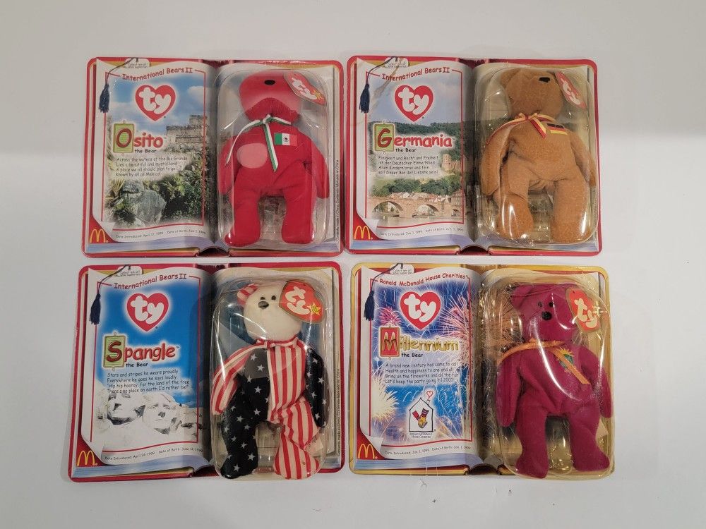 Ty Teenie Beanie Baby McDonald's International Bears II & Millennium
