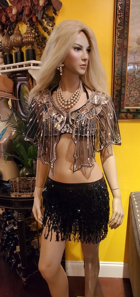 Chic Sequin Shawl (Cape)