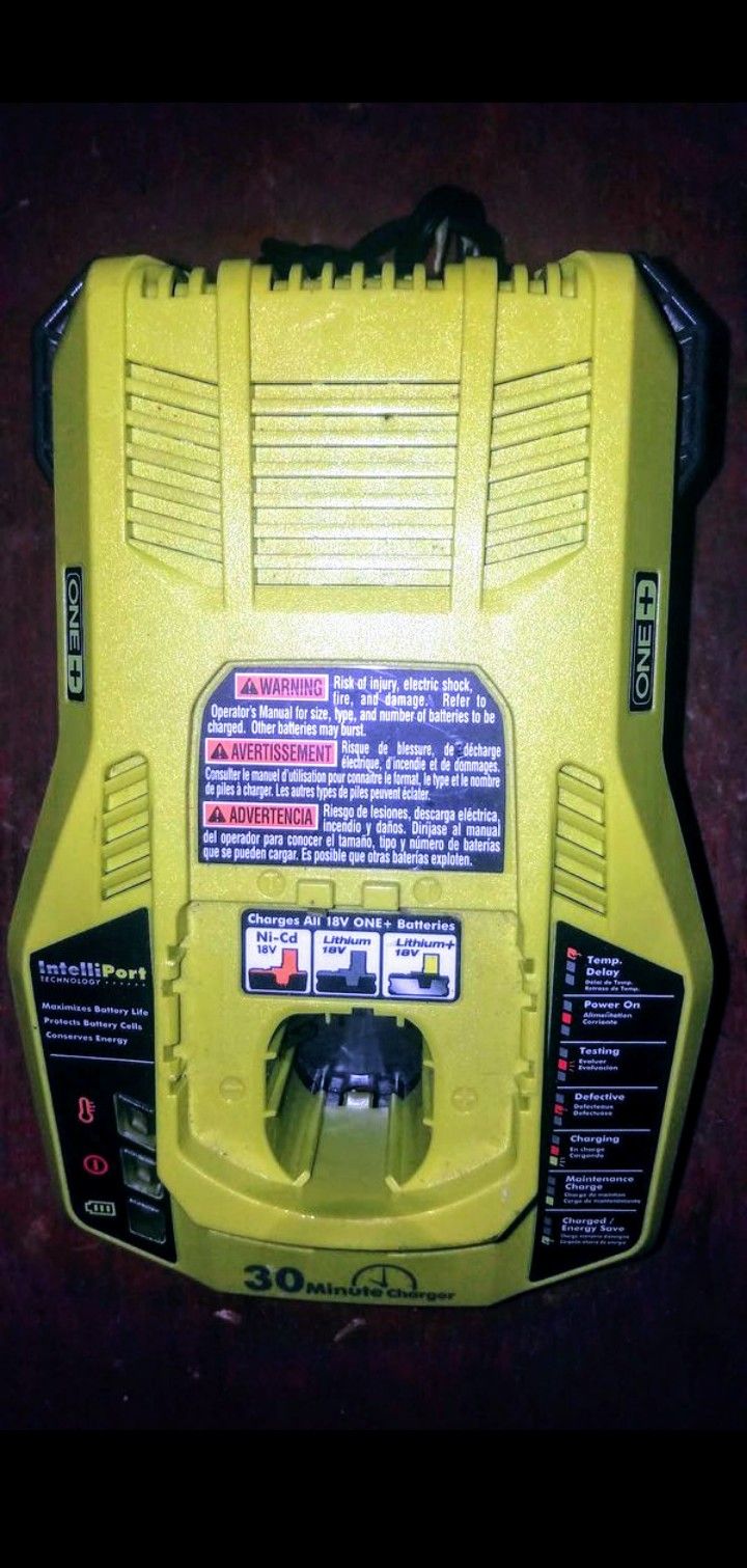 Ryobi fast 18 volts 30 minutes charger