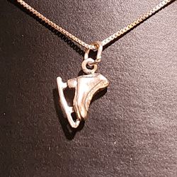 SKATE SHOES PENDANT WITH CHAIN STERLING SILVER 
