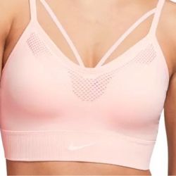 Nike Dri-Fit Padded Seamless sz MED Sports Bra Quartz Pink