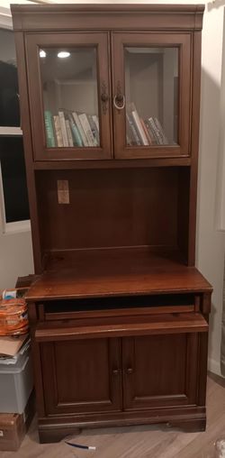 Desk, cabinet