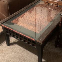 Custom Built Island Style Table Coffee Table W Glass Top$90