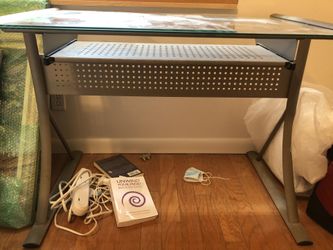 Glass And Metal Frame Desk
