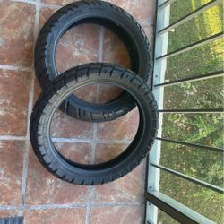 Shinko tires Set (front & Rear) Very Light Wear. Front:120/80/18 Rear:trail Master Size 170/60/R17 Set Of Tires In Great Condition!!! Dont Miss Out Is