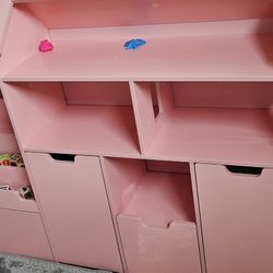 Kids Toys Organizer  Cabinet 2 Set Toys And Book Cabinet 