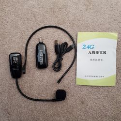 New 2.4G Headset Microphone Transmitter Receiver Portable Auto Pairing for Teaching, Guide