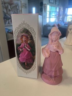 Avon Pink Frosted Glass Girl Figurine