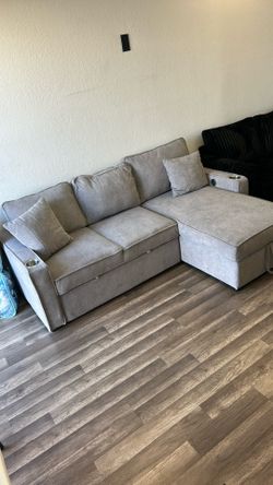 New Sofa, Convertible Bed With Storage Space And Charger