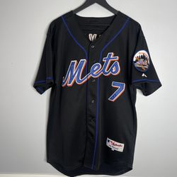 New York Mets Jose Reyes Baseball Jersey Mens Size 48 Majestic Authentic Black 7
