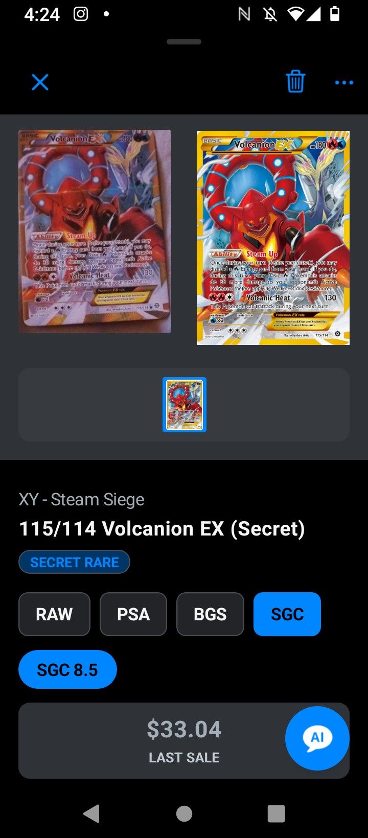 Volcanion Ex Secret