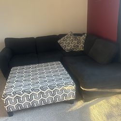 Grey section an ottoman