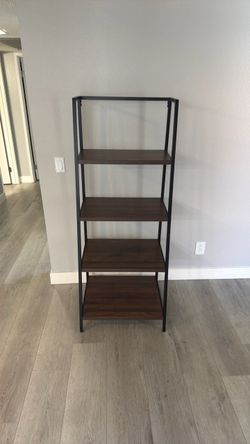 4-Tier Metal and Wood Bookshelf