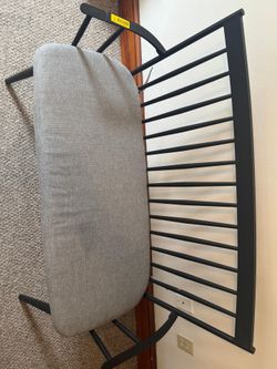 Bench With Gray Cushion 46.6 X37in H