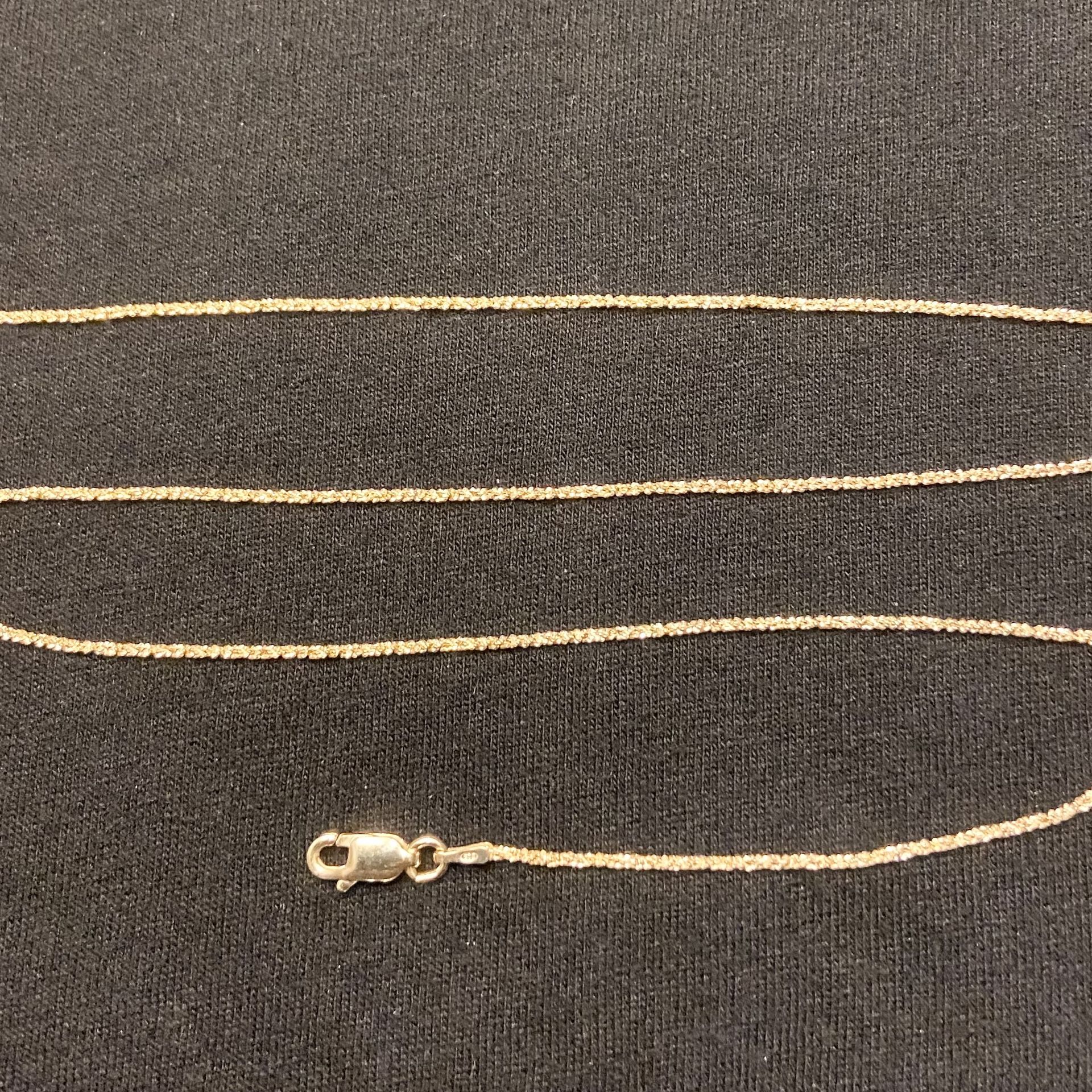Gold Chain Sparkle Chain Necklace 16in 1mm 925 Italy
