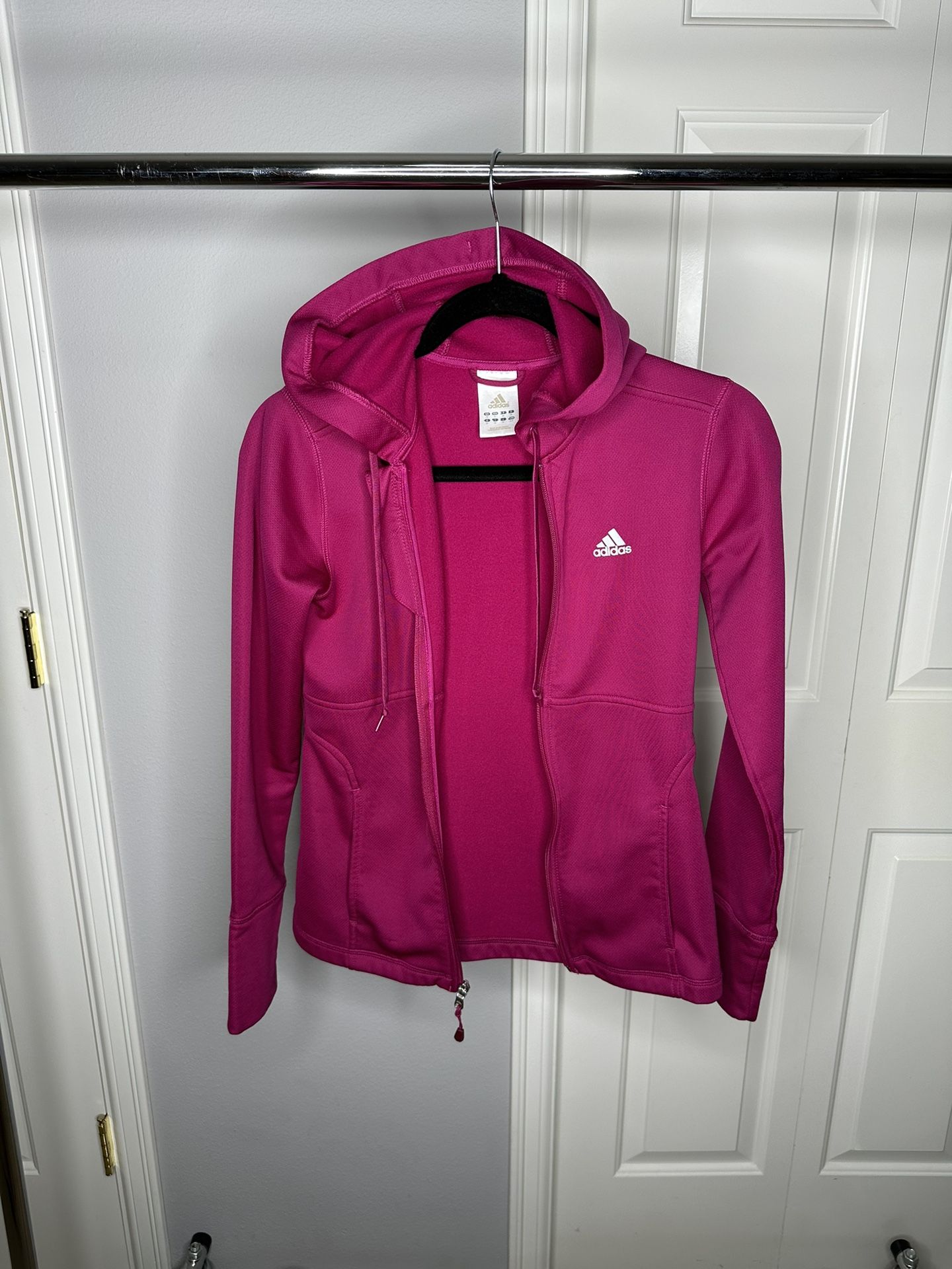 Adidas Pink Zip Hoodie Jacket (Women’s Size Small)