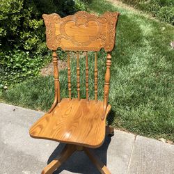 Oak Pressed-Back Chair