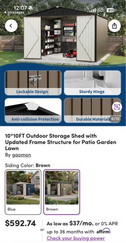 10x10 metal shed