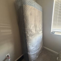 Mattress, Box Spring And Metal Frame!