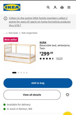 IKEA Kura lofted kids bed