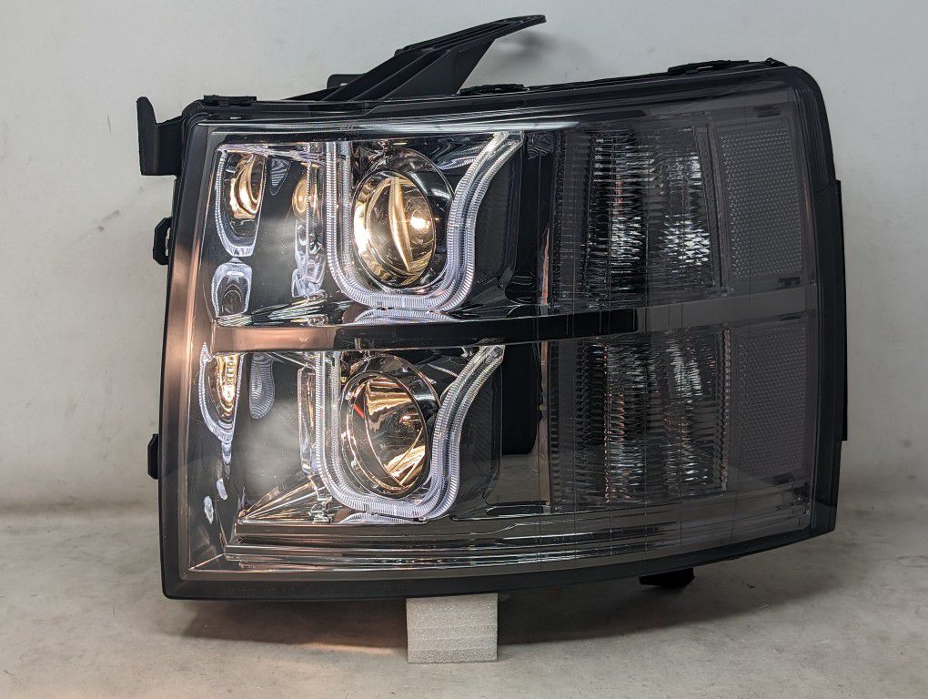 2007-2013 Chevy Silverado Smoked LED Headlights