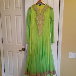 Beautiful Indian Long Gown With Heavy Neck Work - Size S/M 