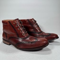 Cole Haan Brown Leather Williams Wingtip Lace Up Chukka Boots Men Size 10W
