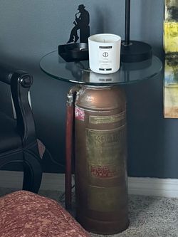 Old Vintage Fire Extinguisher and Accent Table