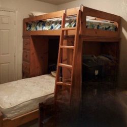 Wood Bunk Beds with Drawers and Desk
