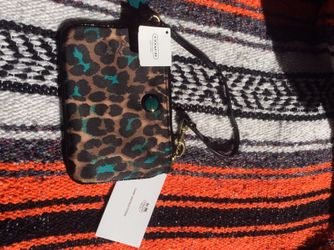 Leopard coach teal bag!